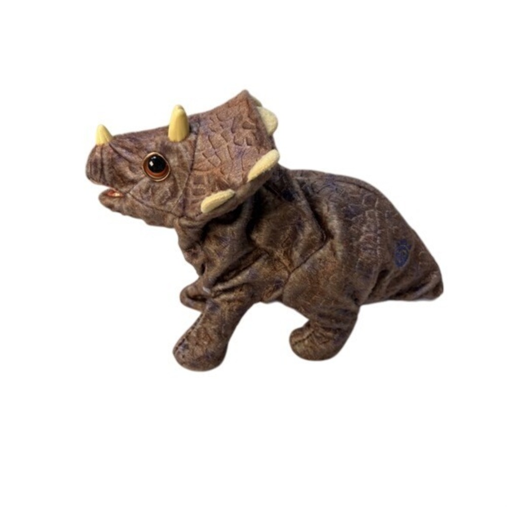 Playskool Hasbro 2008 Triceratops Plush Brown Purple Dinosaur Toy 08847/08846 8"